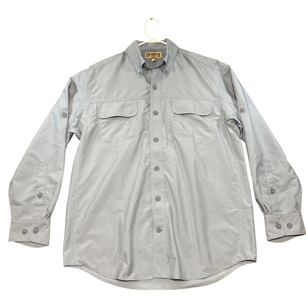 Duluth Trading Co Mens Medium Blue CoolPlus Vented Fishing Hiking Vented Shirt